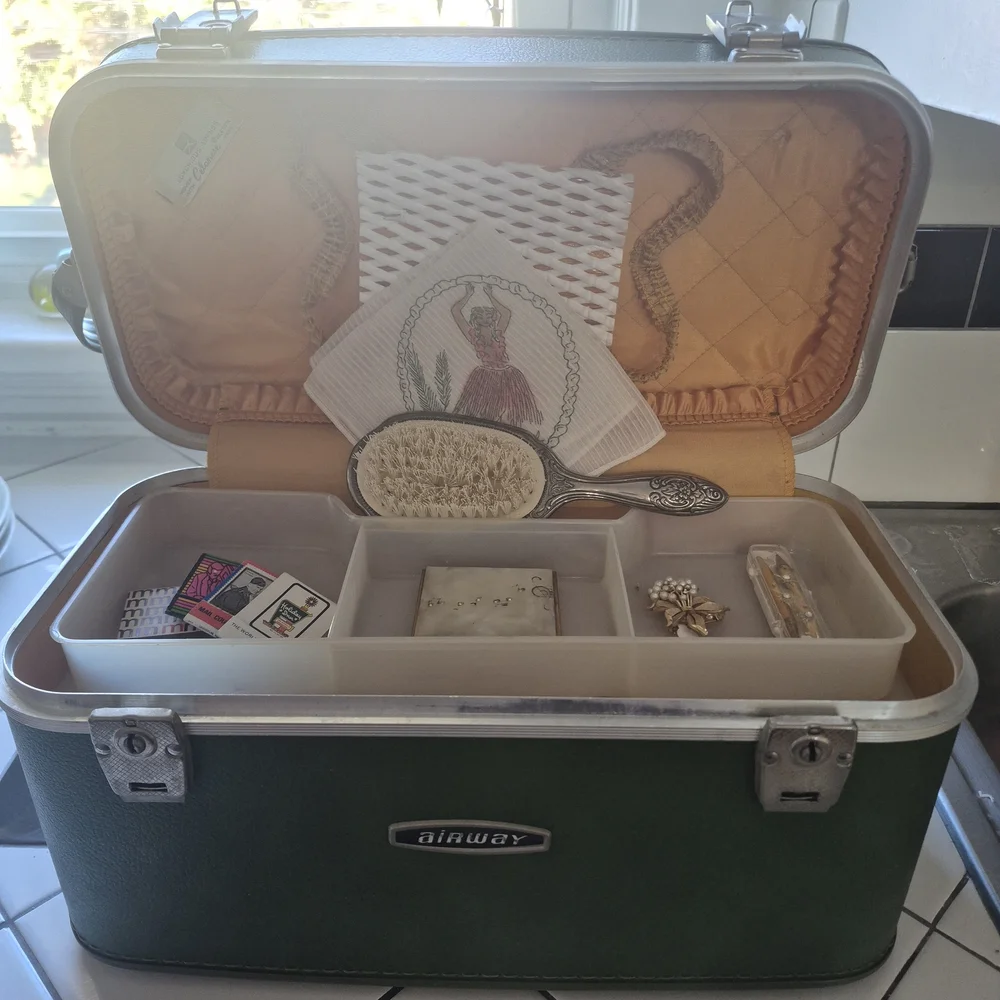 Vintage Green Airway Train Case